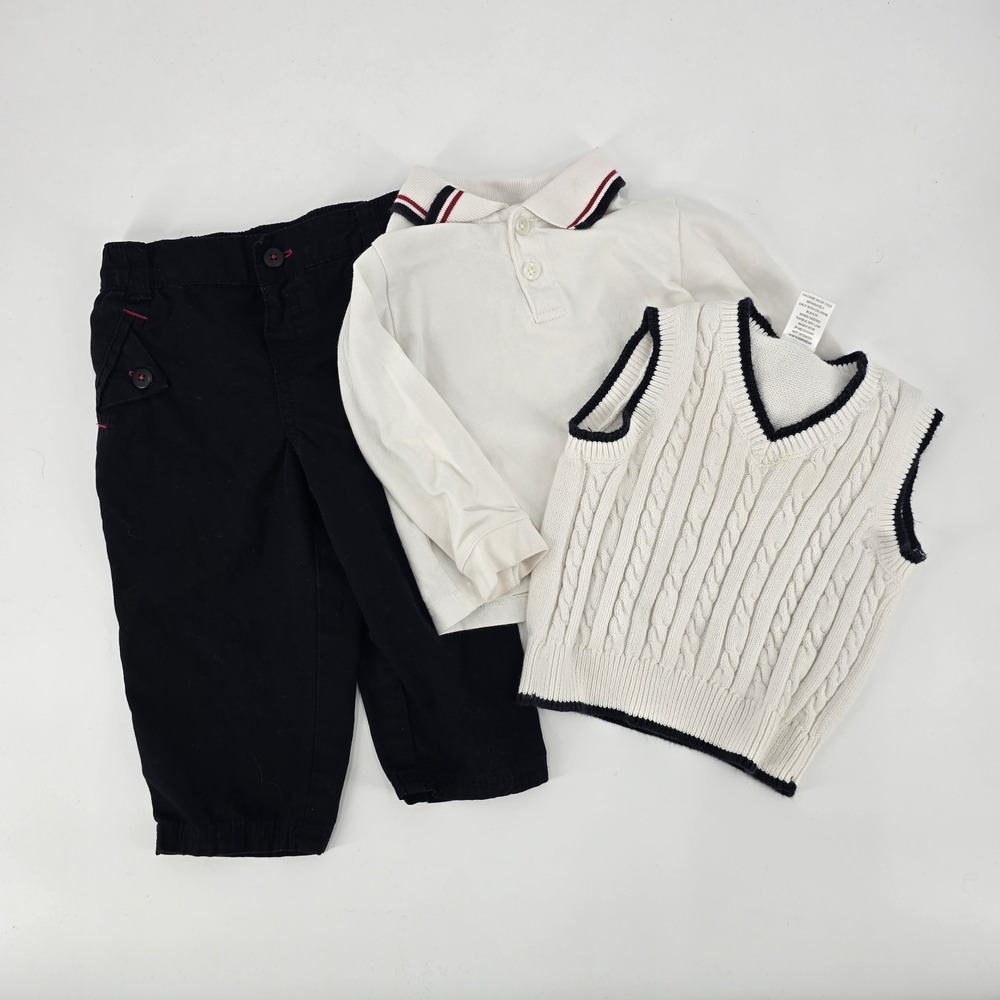 3 Piece Toddle Outfit Boys Toddler 12-18 Month Pants Shirt Sweat‎ Vest